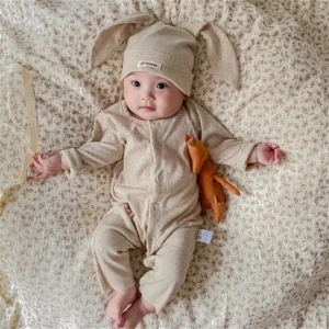 Baby Button Romper Bunny Outfit